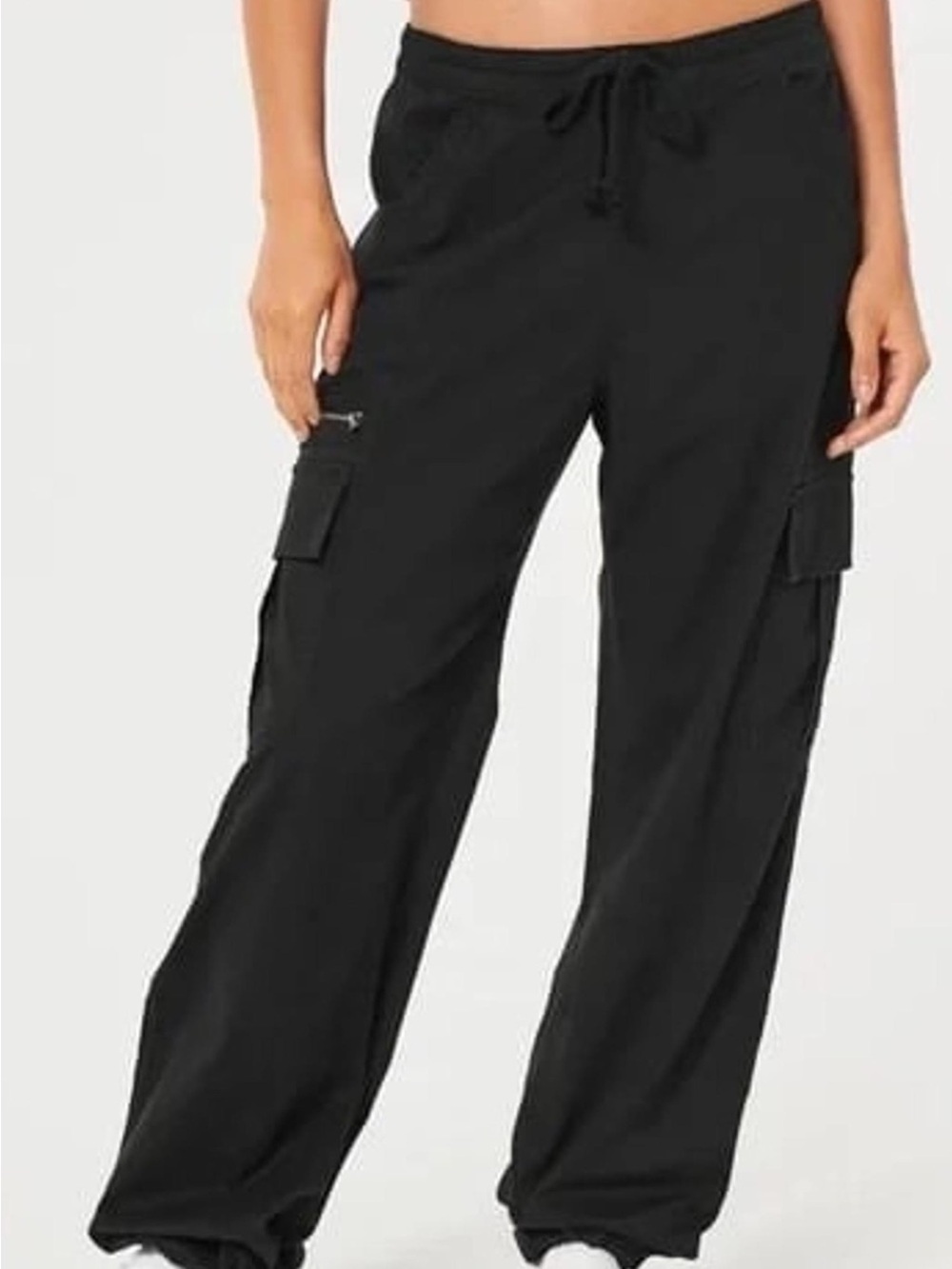 Hollister Wide-Leg Black Cargo Pants